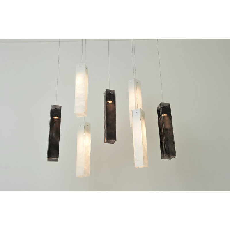 7 - Light LED Pendant, White/Black, 12