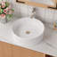 Lavabo de salle de bain simple 14,17 po, vasque ronde en céramique sans robinet, sans armoire