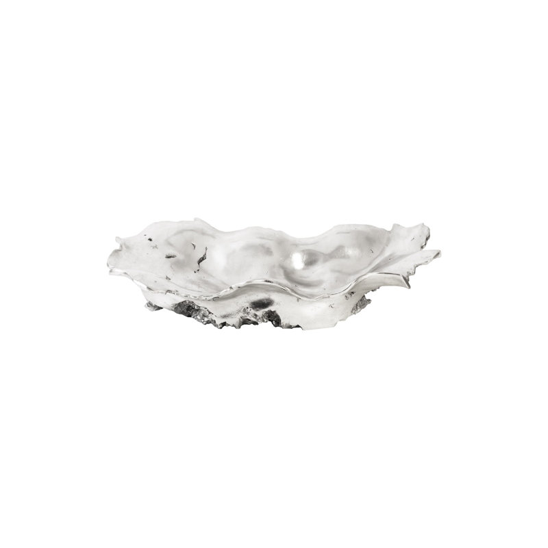 Rose Wood Burled Bowl, Silver