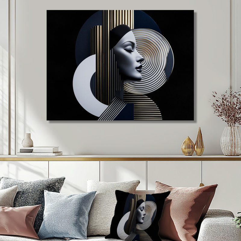Jakob IV - Art moderne de femme en métal, H 16 po x l 32 po