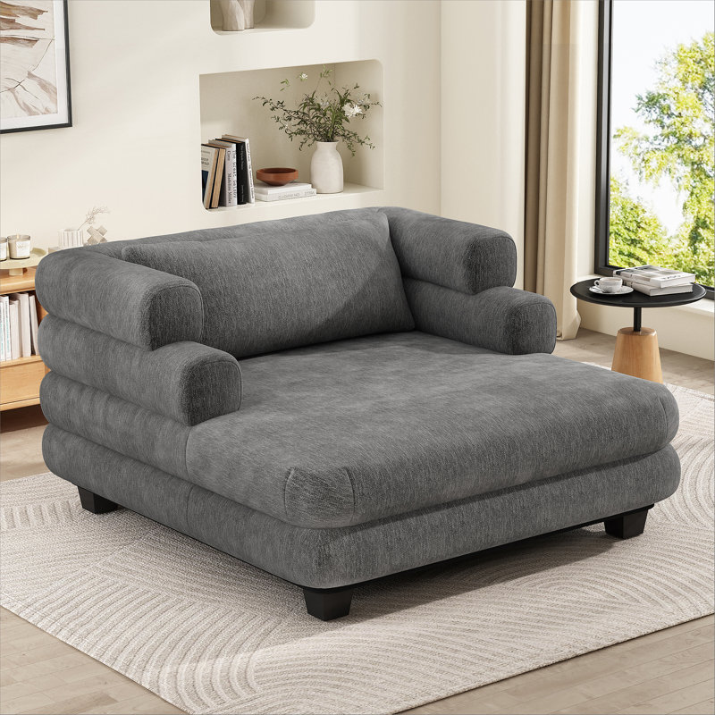 Chaise longue rembourrée avec accoudoirs pour le salon, la chambre à coucher