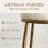 26.65'' Modern Backless Linen Upholstered Bar Stool With Gold Hammered Metal Legs & Circular Footrest For Kitchen Island Or Bar, Set Of 4-1519005588-1519005589
