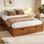 Lit plateforme avec 6 tiroirs de rangement, lit de rangement en bois de pin-767492578-767492604