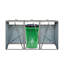 La remise à poubelle contient 3 poubelles en métal pour le rangement des ordures, acier galvanisé inoxydable, remise pour poubelle de jardin, gris