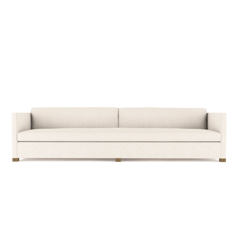 Canapé Madison, Lin à tissage carré argenté, H 33 po x l 72 po x P 41 po, Ébène