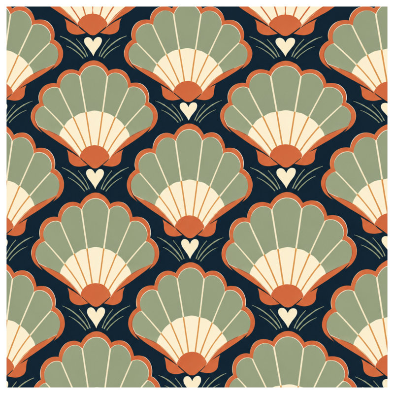 Fan Shell Motif Comforter, Queen
