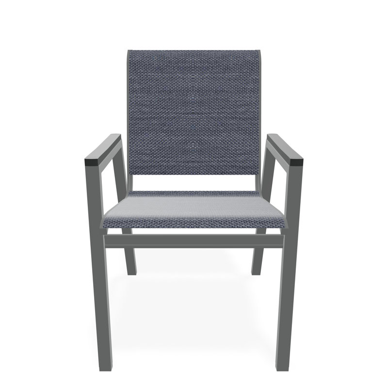 Bazza Outdoor Dining Chair, Augustine Denim, Graphite