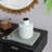 Elegant 5.9x7.9 Inch Round White and Gold Vase for Home Decor Accent