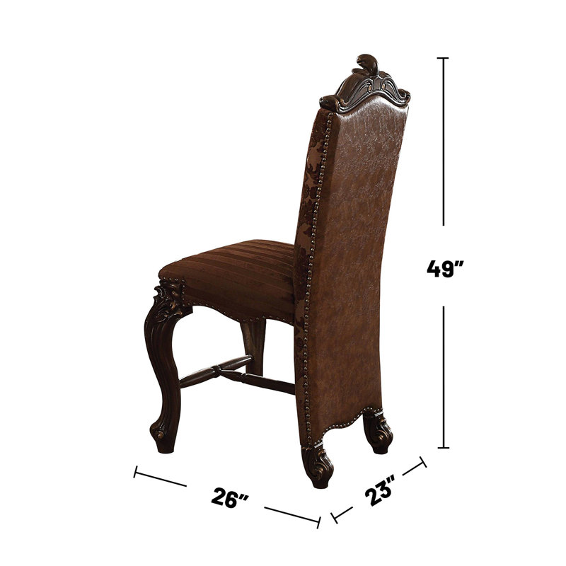 Ensemble de 2 chaises à hauteur de comptoir en similicuir brun clair