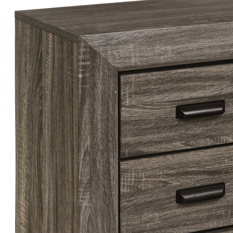 Table de chevet 2 chambres, gris vieilli - Option de rangement rustique pour créer une atmosphère chaleureuse