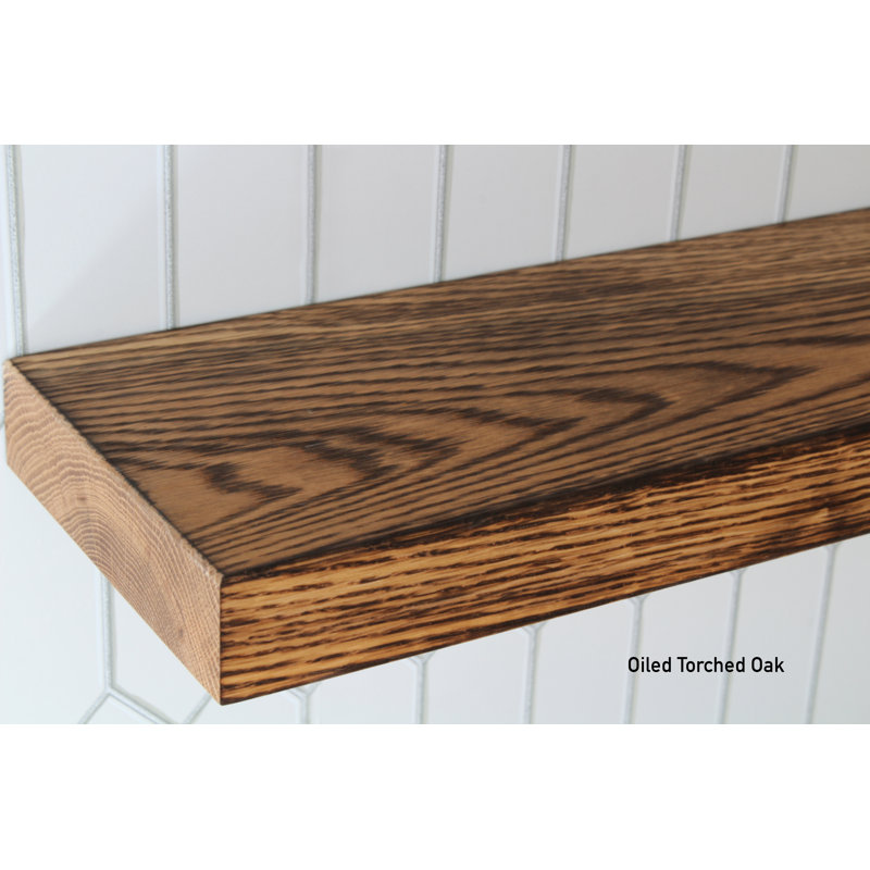Bronislavas 2 Piece Oak Solid Wood Floating Shelf, 2" H x 48" W x 7" D
