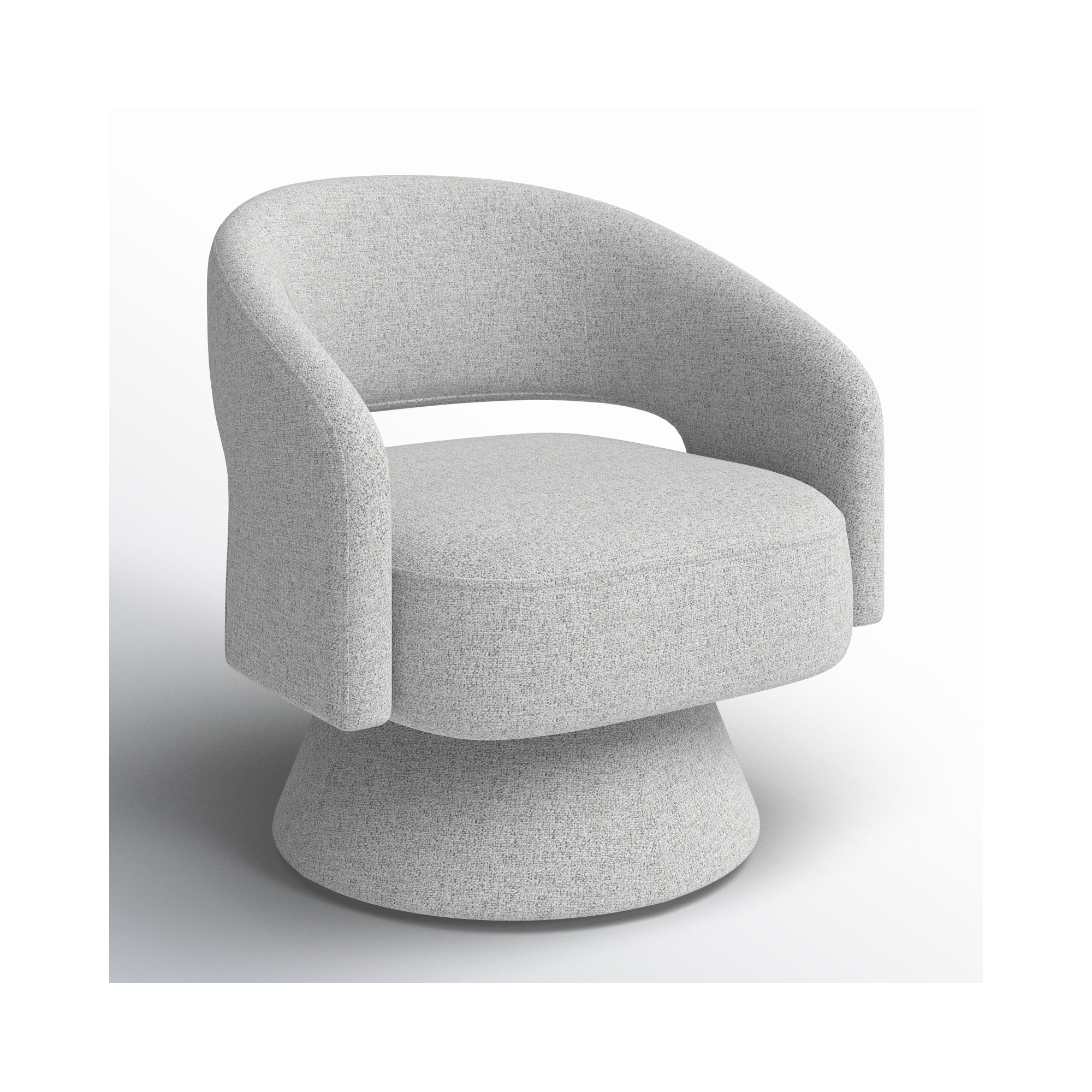 Bhupendra Swivel Accent Chair, White (Multi-colored)