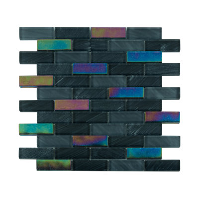 Swimming Pool 1" X 3" Straight Edge Glass Mosaic Tile