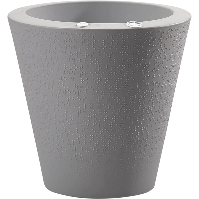Self-Watering Dot TruDrop Plastic Pot Planter, 20" H x 20" W x 20" D, Light Gray