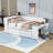 Daybed with Storage Shelves, Drawers, Trundle, Desk, LED Light and Charging Station-864266596