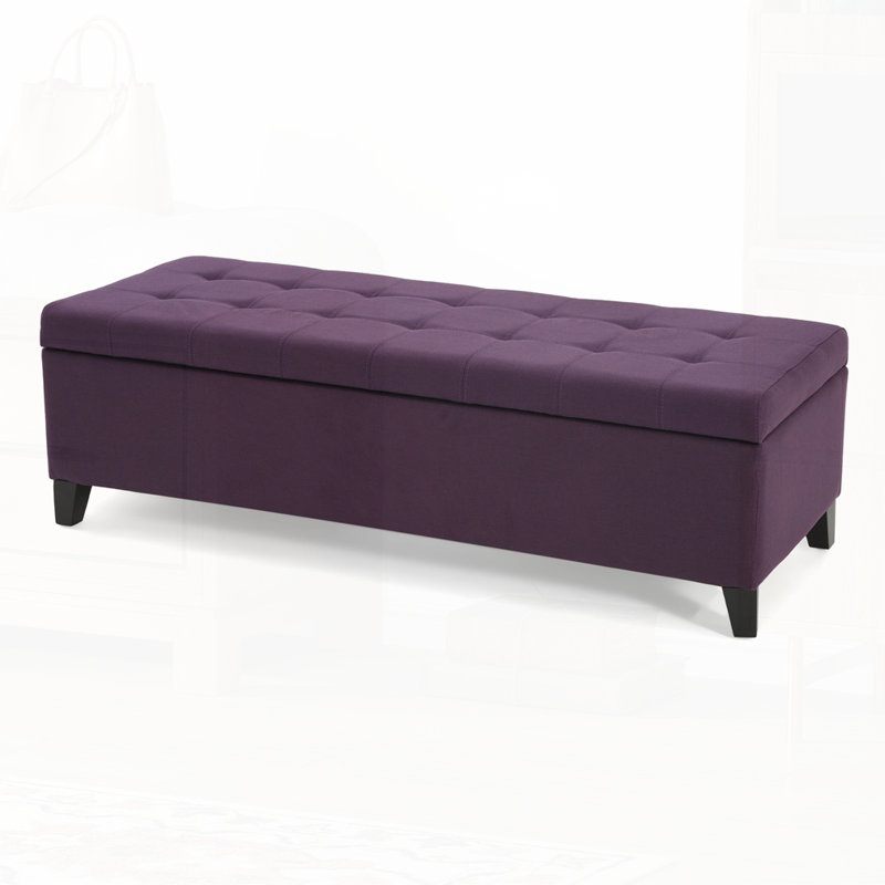 Banc de rangement rembourré, Mauve