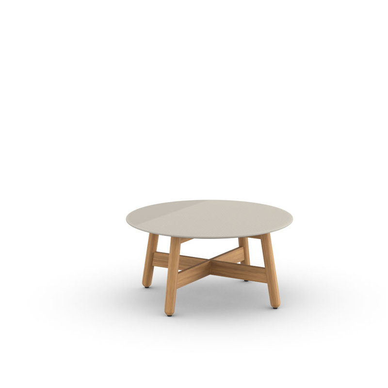 Mbrace Outdoor Round Teak Coffee Table, Chalk