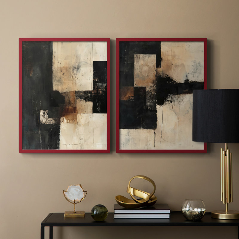 ABSTRACT Series CCCCLL III - Reproduction encadrée de qualité supérieure - prêt à être accroché - aucun clou requis - aucun clou requis