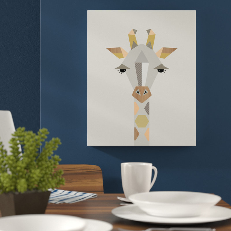 Giraffe by Little Design Haus - Print, 50cm H x 40cm W x 3.8cm D, Wrapped Canvas
