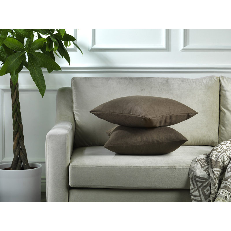 Housses de coussin rectangulaires en lin uni, Vison