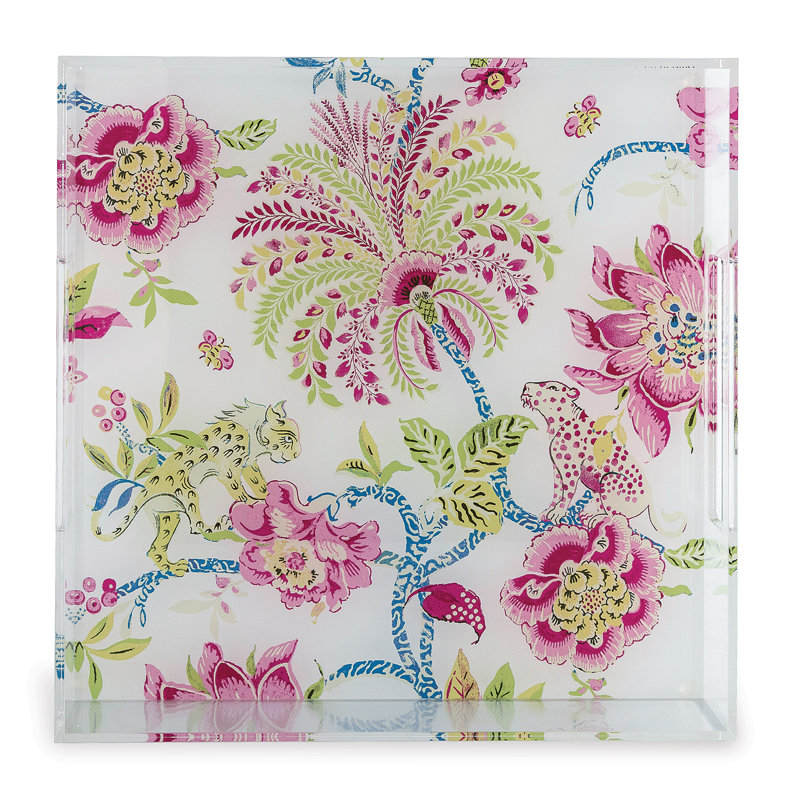 Braganza Tray, Pink/White