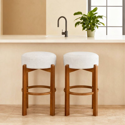 Tabouret de bar intérieur en bois rembourré