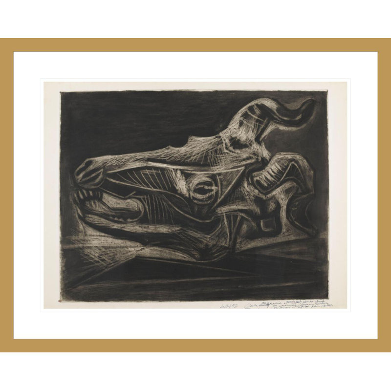 «Skull of a Goat on a Table» par Pablo Picasso, impression giclée sur cadre, H 23,5 po x l 29,25 po