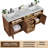 72'' Double Bathroom Vanity with Drawers, Shelf, Outlet, and Engineered Marble Top-2010840391-2010840387
