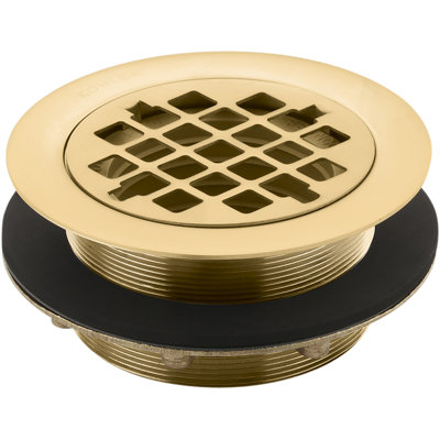 Kohler Round Shower Drain for Use with 2" Metal or Plastic Pipe, Gasket Included