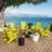 Two in a set  Adirondack Chair with Cup Holder All-Weather Reclining Chair for Patio Deck Backyard and Poolside-114222262