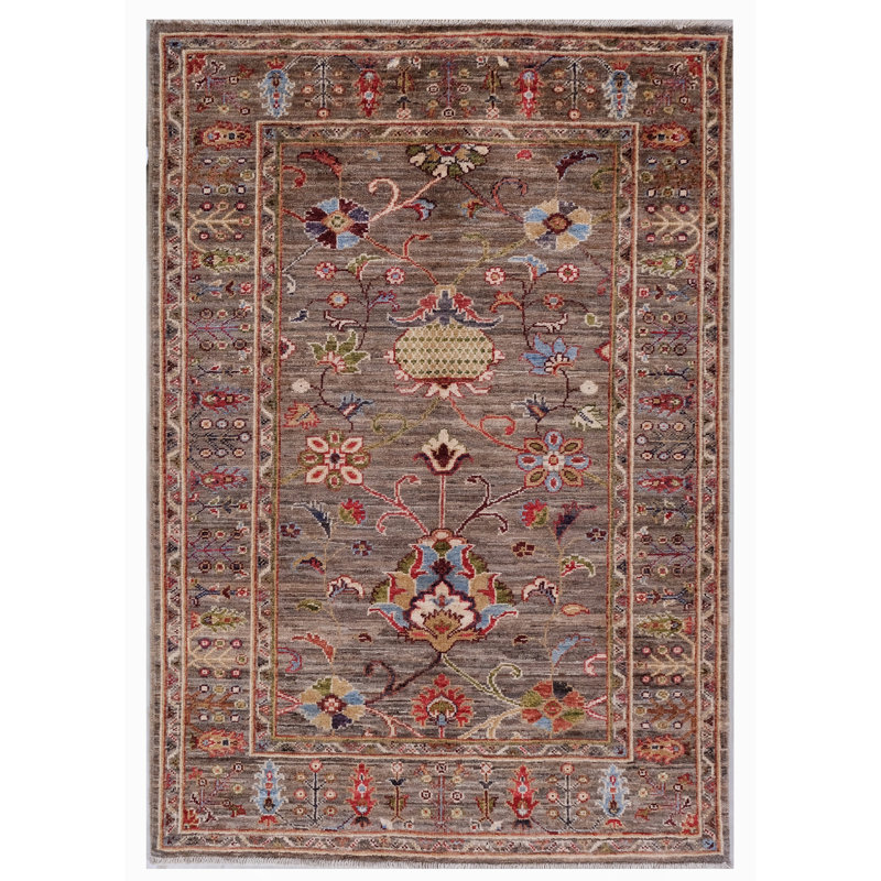Tapis brun noué à la main de haute qualité