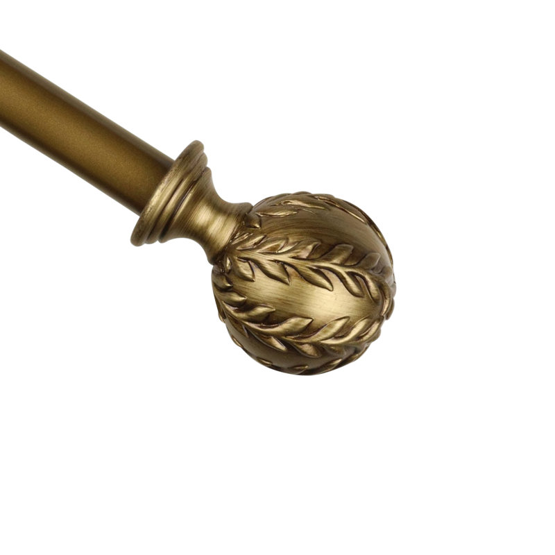 Tringle à rideaux simple Nathaly, De 28 po à 48 po de largeur, Doré de la Renaissance