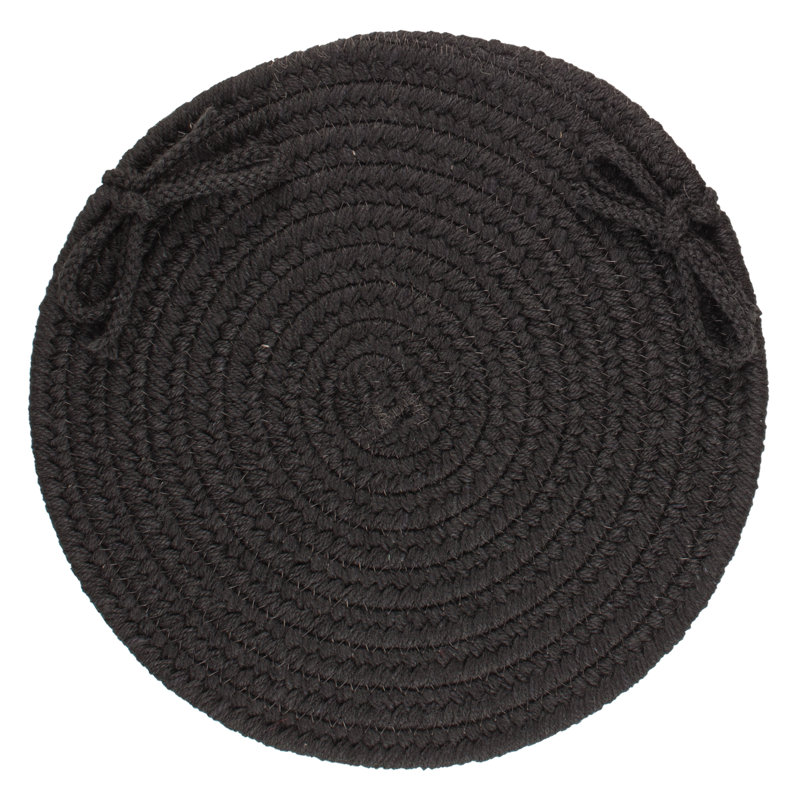 Outdoor 0.38'' Dining Chair Chair Pad, Black