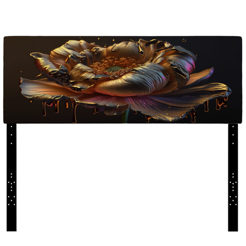 Florah - Tête de lit tapissier à motif floral et botanique, Grand