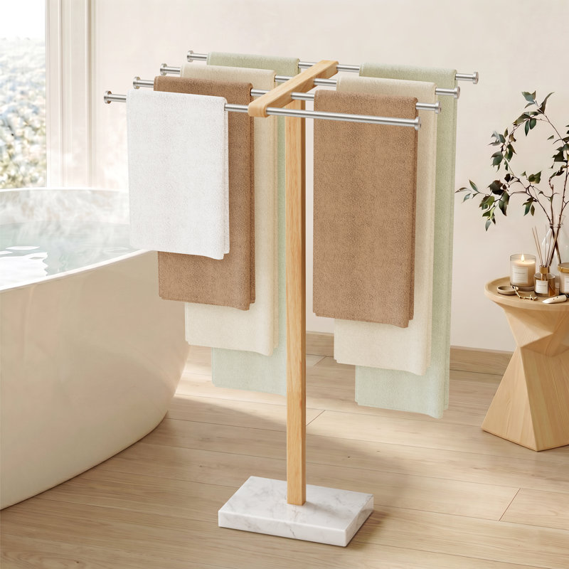 KES Towel Stand With Marble Base