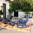 HDPE Adirondack Folding Rocking Chair With Retractable Ottoman And Cup Holders-1983857075
