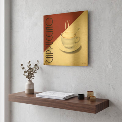 «Cafe Moderne 2» par Marco Fabiano, art mural en métal doré, 12 po x 12 po