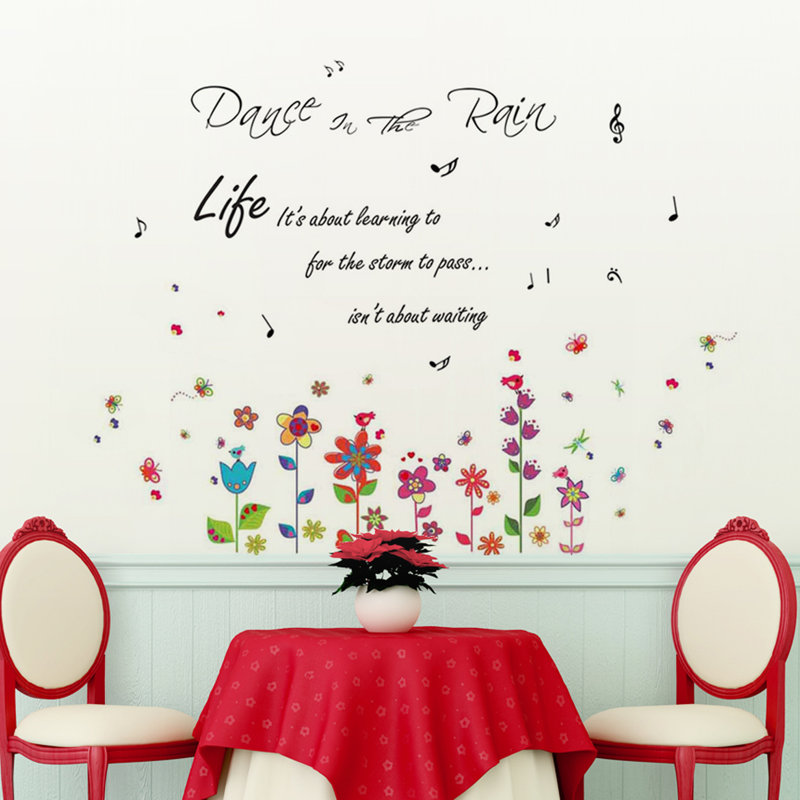 Décalcomanie murale danse de fleurs