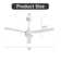 Keilee 52'' 3-ABS-Blade Propeller Standard Ceiling Fan with Remote Control and no Light