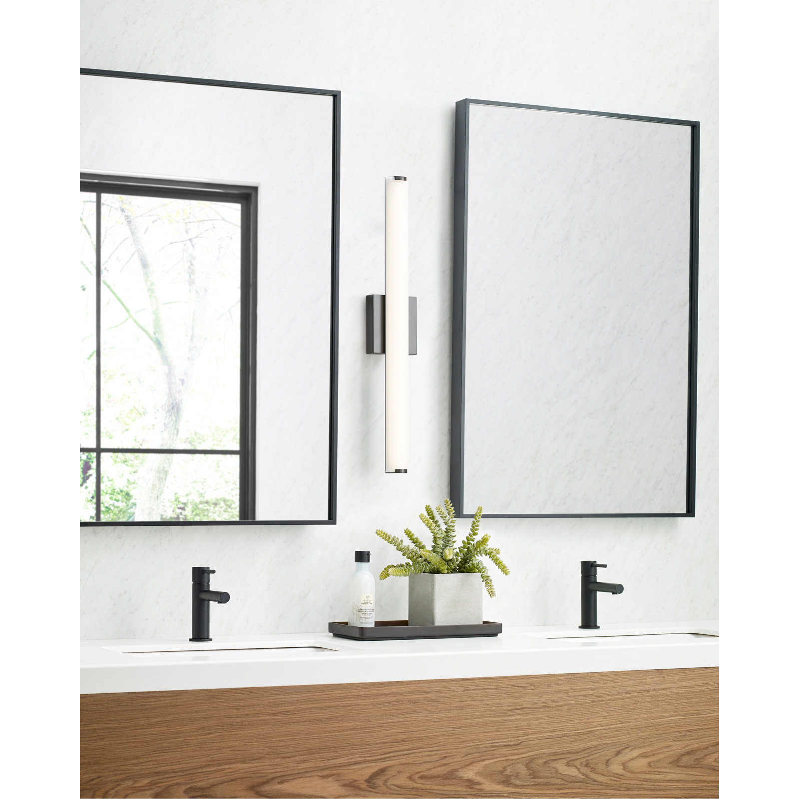 Finn Single Dimmable LED Bath Bar, Antique Bronze, 3000
