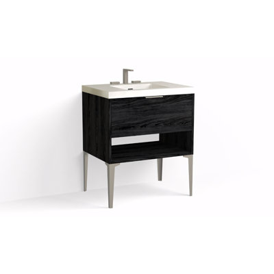 Modo 30" W Freestanding Single Bathroom Vanity with Dean Leg