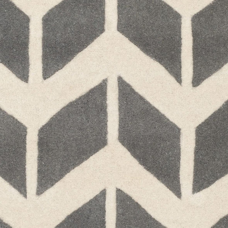 Diren Hand Tufted Wool Chevron Rug, Rectangle 6' x 9'