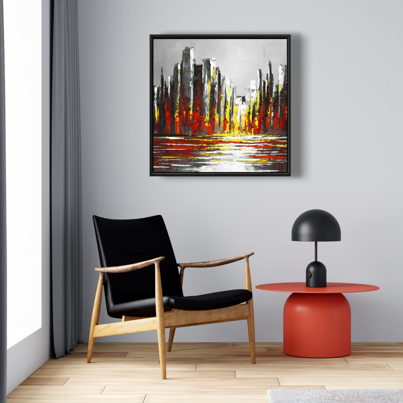 «Abstract Red Skyline», H 24 po x l 24 po