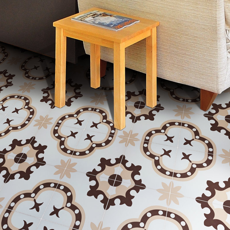 Kasba 8" x 8" Cement Patterned Wall & Floor Tile