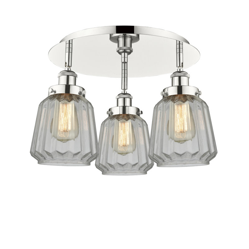 Plafonnier Chatham, Transparent, Nickel poli