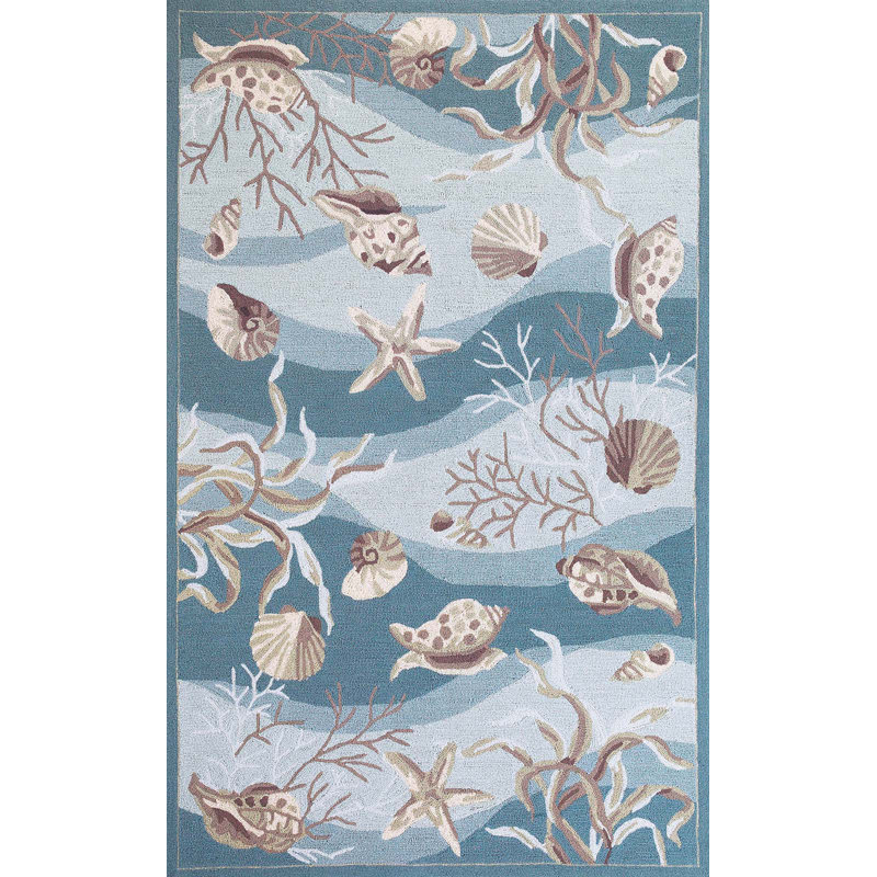 Tapis beige touffeté à la main ivoire et corail 3 pi x 5 pi beige et brun