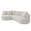 Canapé-lit modulaire en L de luxe à 4 places, tissu en velours côtelé, crème, support en éponge, velours côtelé incurvé pour le salon, sommier à ressorts, réception-1502000651