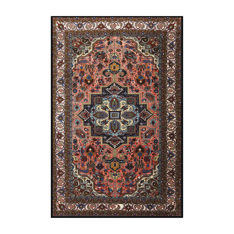 Tapis vert/bleu traditionnel, Rectangle 8 pi x 12 pi