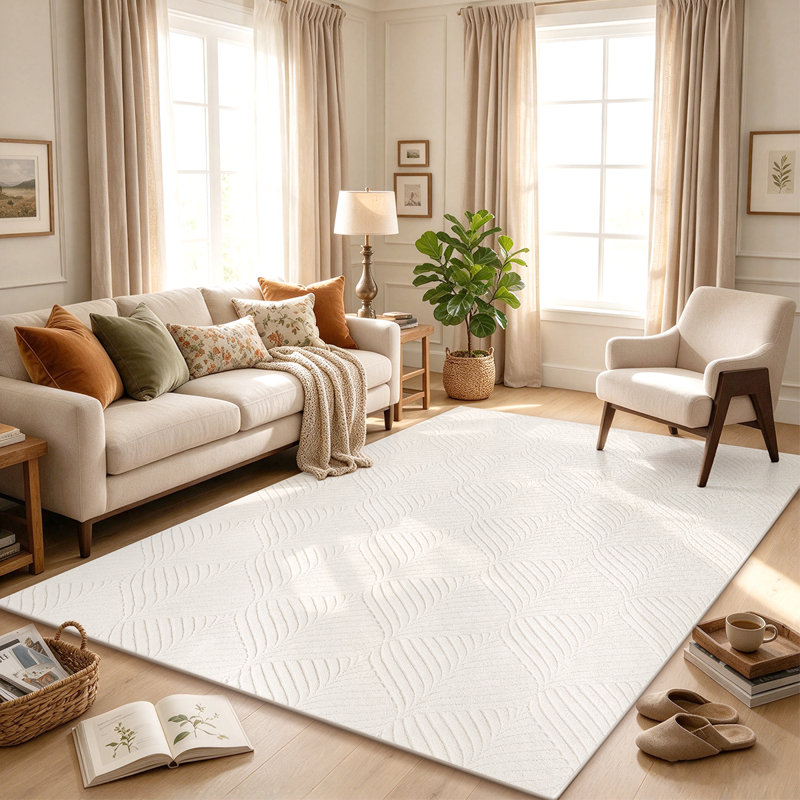 Washable Abstract Indoor Rug, Rectangulaire 8 pi x 10 pi