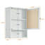 Armoire de rangement en bambou pour salle de bain avec tablette réglable, tiroir ouvert et rangement mural-162386131